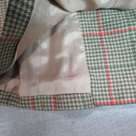 Vtg WORTH Jacket Womens Size 0 Brown Llama Fringed Plaid 100% Wool Blazer NWT - Picture 4 of 12